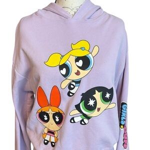 Powerpuff Girls Graphic Hoodie Purple Juniors Size S